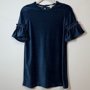 Matilda Jane Navy Velvet Ruffle Sleeve Tunic